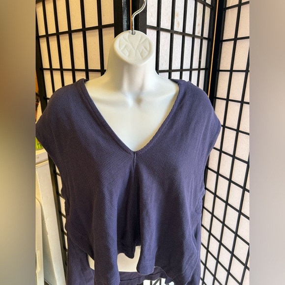 FP Beach Free People Day Tripper Sleeveless Hoodie Oceana Navy Blue Size small - Picture 3 of 7